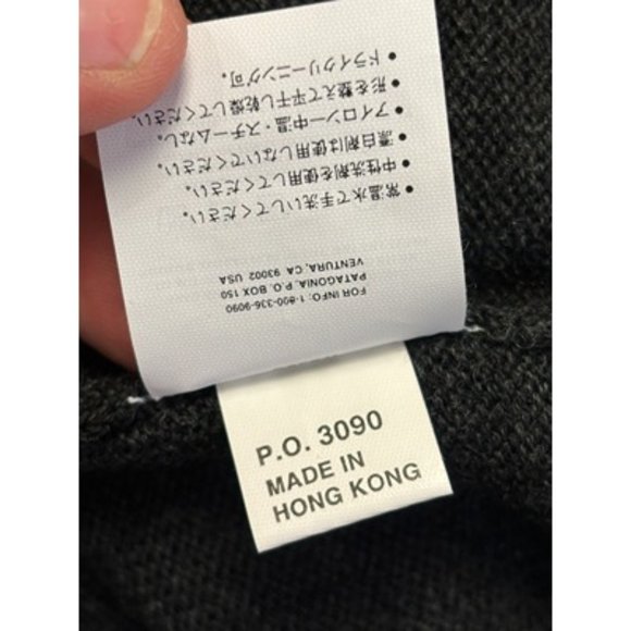 Patagonia Charcoal Gray Mock Neck Long Sleeve Pullover Sweater Size Large - Picture 5 of 5